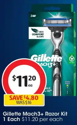 Coles Gillette Mach3 Razor Kit With 10 Refill Blades offer