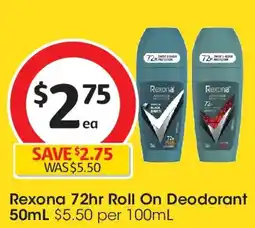 Coles Rexona Men Deodorant 72hr Advanced Roll On Invisible Dry Black & White offer