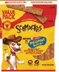 Coles Schmackos Dog Treats Inspired By Bega Peanut Butter With Beef & Peanut Butter Flavour offer