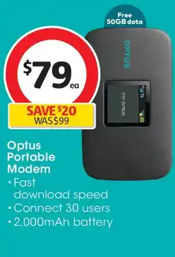 Coles Optus Portable Modem +50gb offer