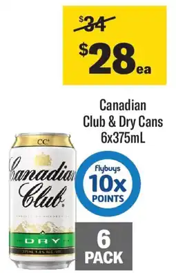 Coles Canadian Club & Dry Cans offer