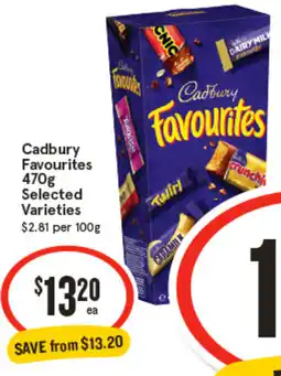 IGA Cadbury Favourites Selected Varieties offer