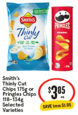IGA Smith's Thinly Cut Chips or Pringles Chips Selected Varieties offer