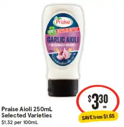 IGA Praise Aioli Selected Varieties offer