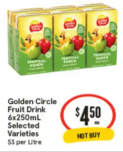 IGA Golden Circle Fruit Drink Selected Varieties offer