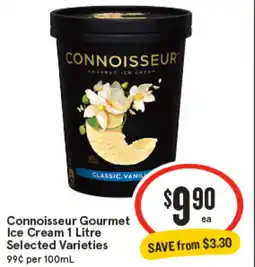 IGA Connoisseur Gourmet Ice Cream Selected Varieties offer