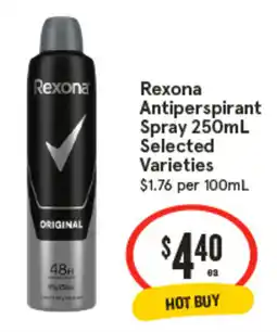 IGA Rexona Antiperspirant Spray Selected Varieties offer