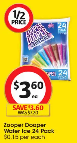 Coles Zooper Dooper Water Ice offer
