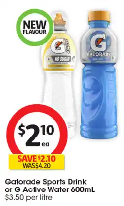 Coles Gatorade Sports Drink or G Active Water offer