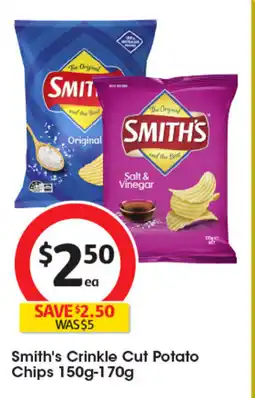 Coles Smith's Crinkle Cut Potato Chips offer