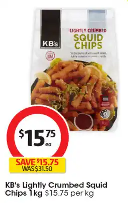 Coles KB's Lightly Crumbed Squid Chips offer