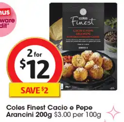 Coles Coles Finest Cacio e Pepe Arancini offer