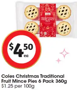 Coles Coles Christmas Traditional Fruit Mince Pies offer