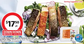 Coles Coles Tasmanian Salmon Portions Skin On offer