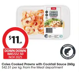 Coles Coles Cooked Prawns with Cocktail Sauce offer