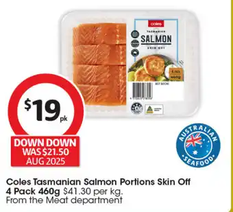 Coles Coles Tasmanian Salmon Portions Skin Off offer