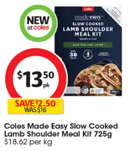 Coles Coles Made Easy Slow Cooked Lamb Shoulder Meal Kit offer