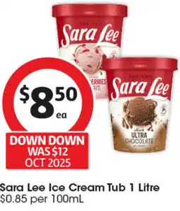 Coles Sara Lee Ice Cream Tub offer