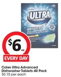 Coles Coles Ultra Advanced Dishwasher Tablets offer