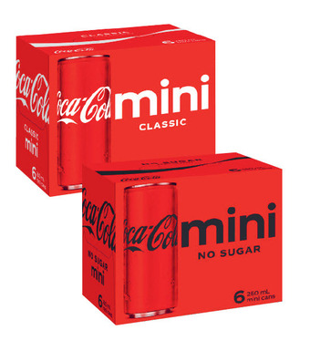 Coles Coca-cola, fanta or sprite mini soft drink 6x250ml offer