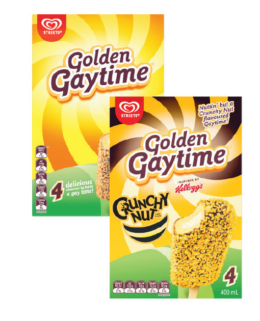 Streets golden gaytime ice cream 400ml offer at Coles