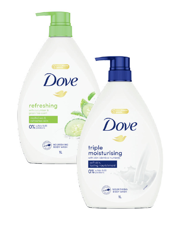 Dove body wash 1 litre offer at Coles