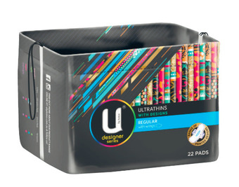 Coles U by kotex designs ultra thin regular pads with wings 22 pack offer