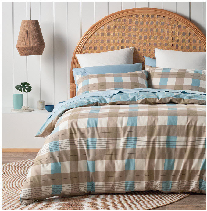 Textured cotton quilt cover set king size offer at ALDI