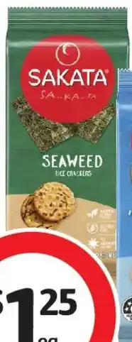 Coles Sakata Rice Cracker Biscuits Seaweed offer