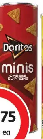 Coles Doritos Minis Corn Chips Share Canister Cheese Supreme offer