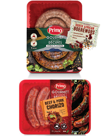 Coles Primo gourmet sausages 450g offer