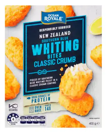 ALDI Ocean royale southern blue whiting bites 400g offer