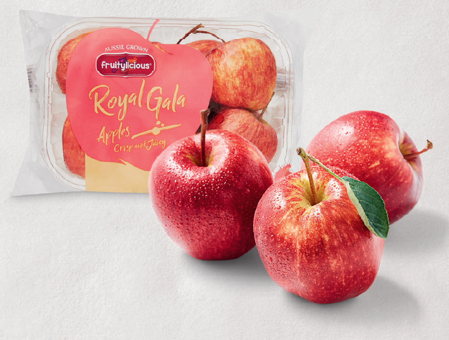 Australian royal gala apples 1kg pack or per kg offer at ALDI
