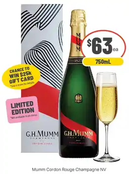 IGA Liquor Mumm cordon rouge champagne nv offer