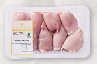 ALDI Broad oak farms chicken thigh fillets bulk pack per kg offer