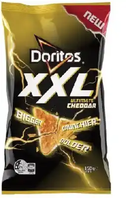 Coles Doritos xxl corn chips share pack ultimate cheddar offer
