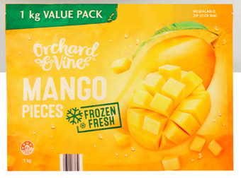 ALDI Orchard & vine mango pieces 1kg offer