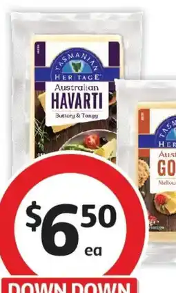 Coles Tasmanian Heritage Cheese Wedge Havarti offer
