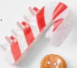 Kmart Red Christmas Candy Cane Claw Hair Clip offer