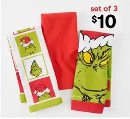 Kmart The Grinch Set of 3 Tea Towels offer