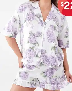 Kmart Short Sleeve Top and Shorts Double Cloth Frill Boxy Pyjama Set offer