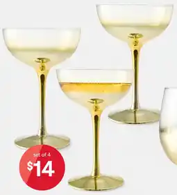 Kmart Gold Look Coupe Glasses offer