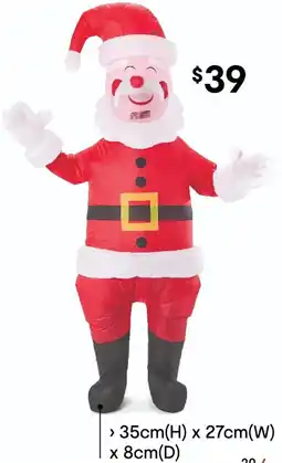 Kmart Adult Inflatable Santa Costume offer