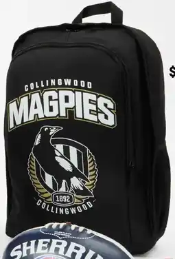 Kmart AFL Backpack - Collingwood Magpies Football Club offer