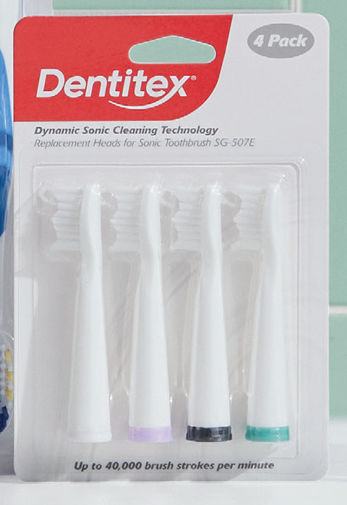 Sonic toothbrush replacement heads 4pk offer at ALDI
