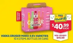 SipnSave Vodka cruiser mixed 4.6% varieties offer