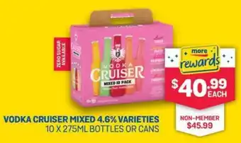 SipnSave Vodka cruiser mixed 4.6% varieties offer