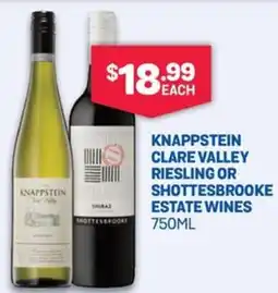 SipnSave Knappstein clare valley riesling or shottesbrooke estate wines offer
