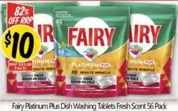NQR Fairy Platinum Plus Dish Washing Tablets Fresh Scent offer