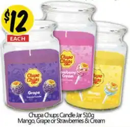 NQR Chupa Chups Candle Jar Mango, Grape or Strawberries & Cream offer